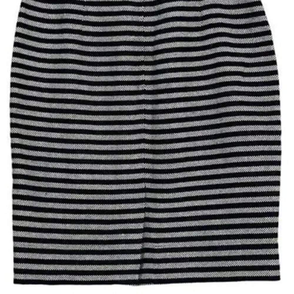 J. Crew Textured Tweed Pencil Lined Mini Skirt Vertical Stripe 0 Navy Blue